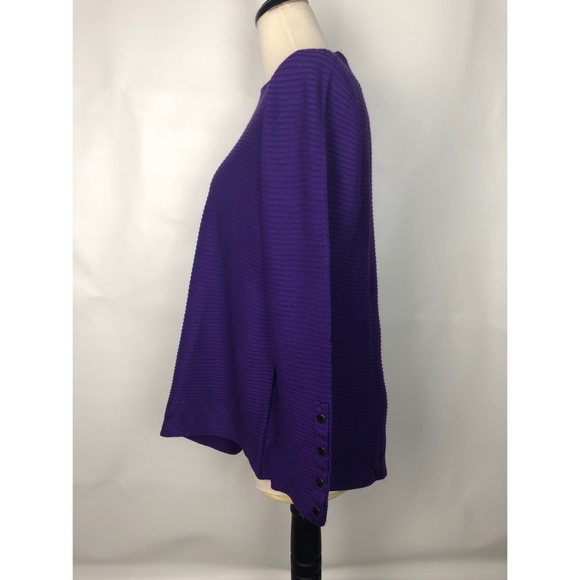WOMEN'S ALFANI PLUS SIZE CORE SWEATER PURPLE - Picture 2 of 5